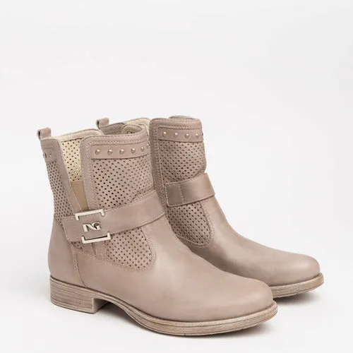 NeroGiardini Ankle Boots with Mesh Detail in Taupe