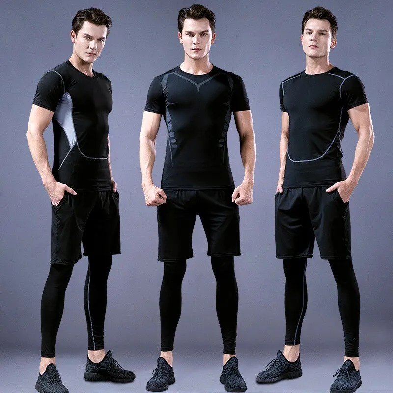 Nsqured 5-Piece Men's Compression Sportswear Set