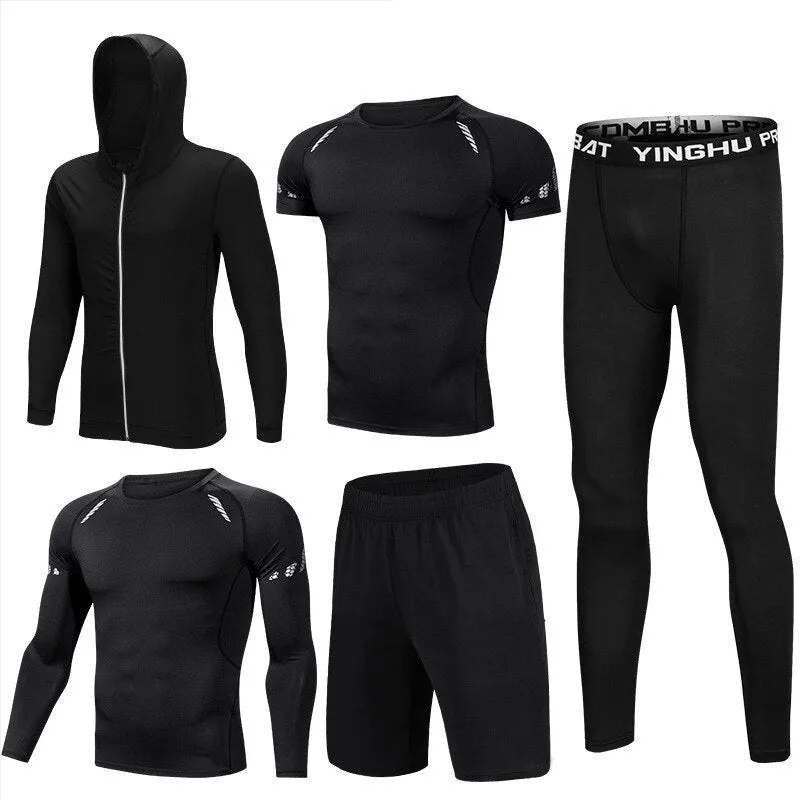 Nsqured 5-Piece Men's Compression Sportswear Set