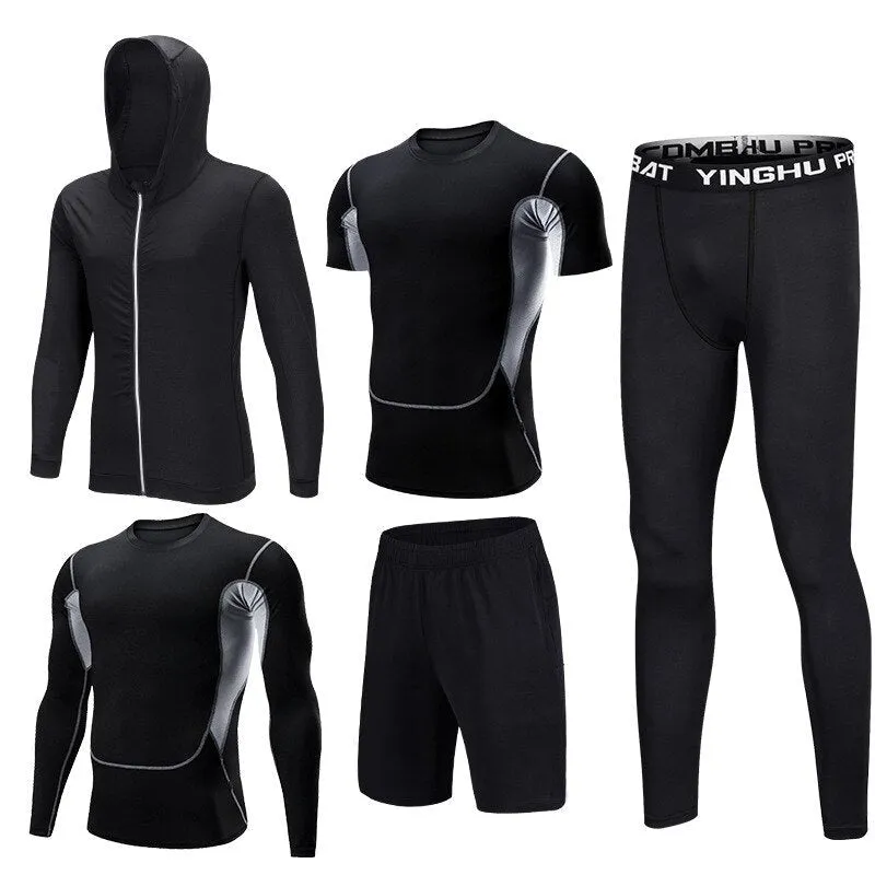 Nsqured 5-Piece Men's Compression Sportswear Set