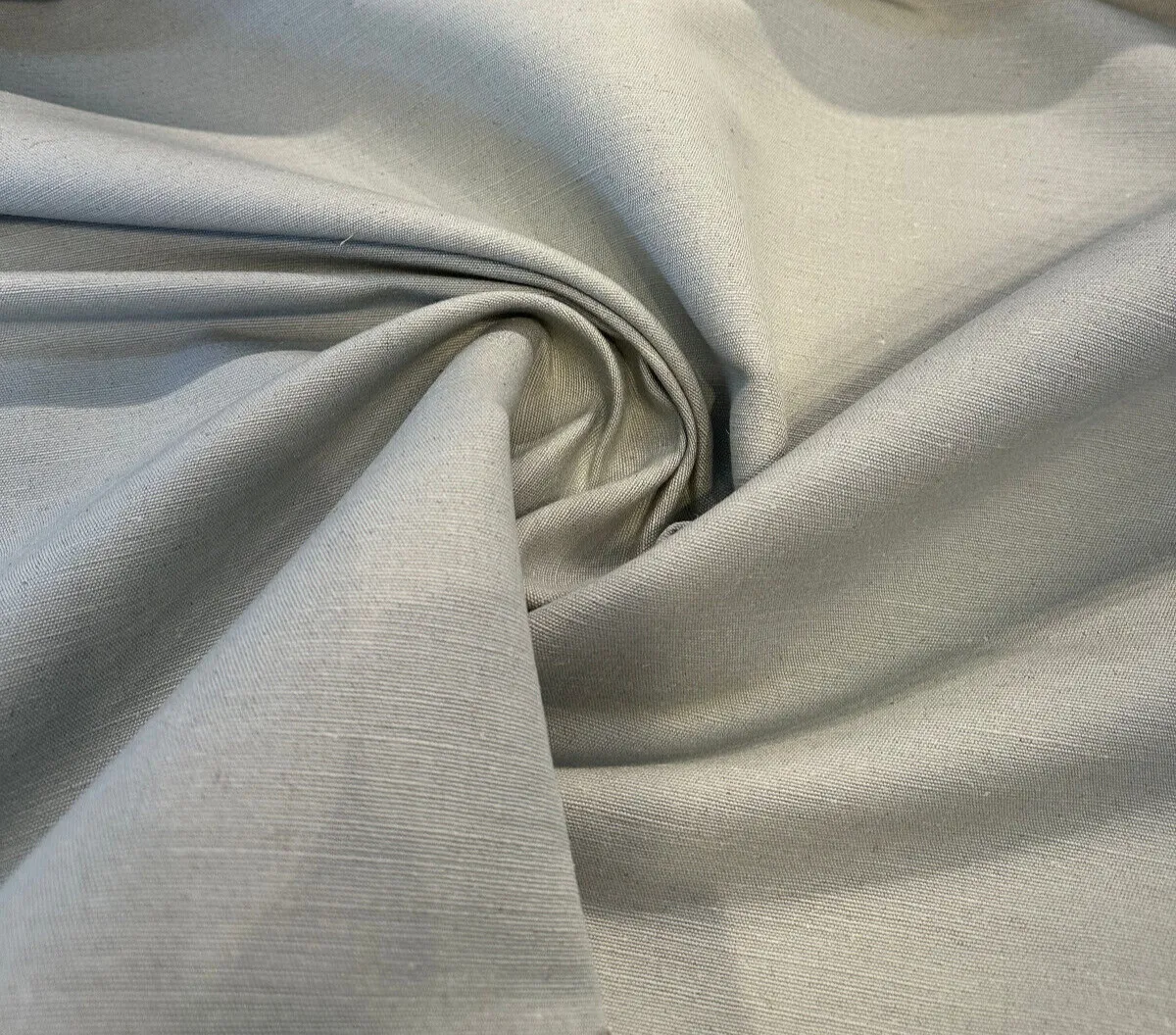 Plain Weave Canvas Dawn Blue Linen Cotton Upholstery Fabric By The Yard