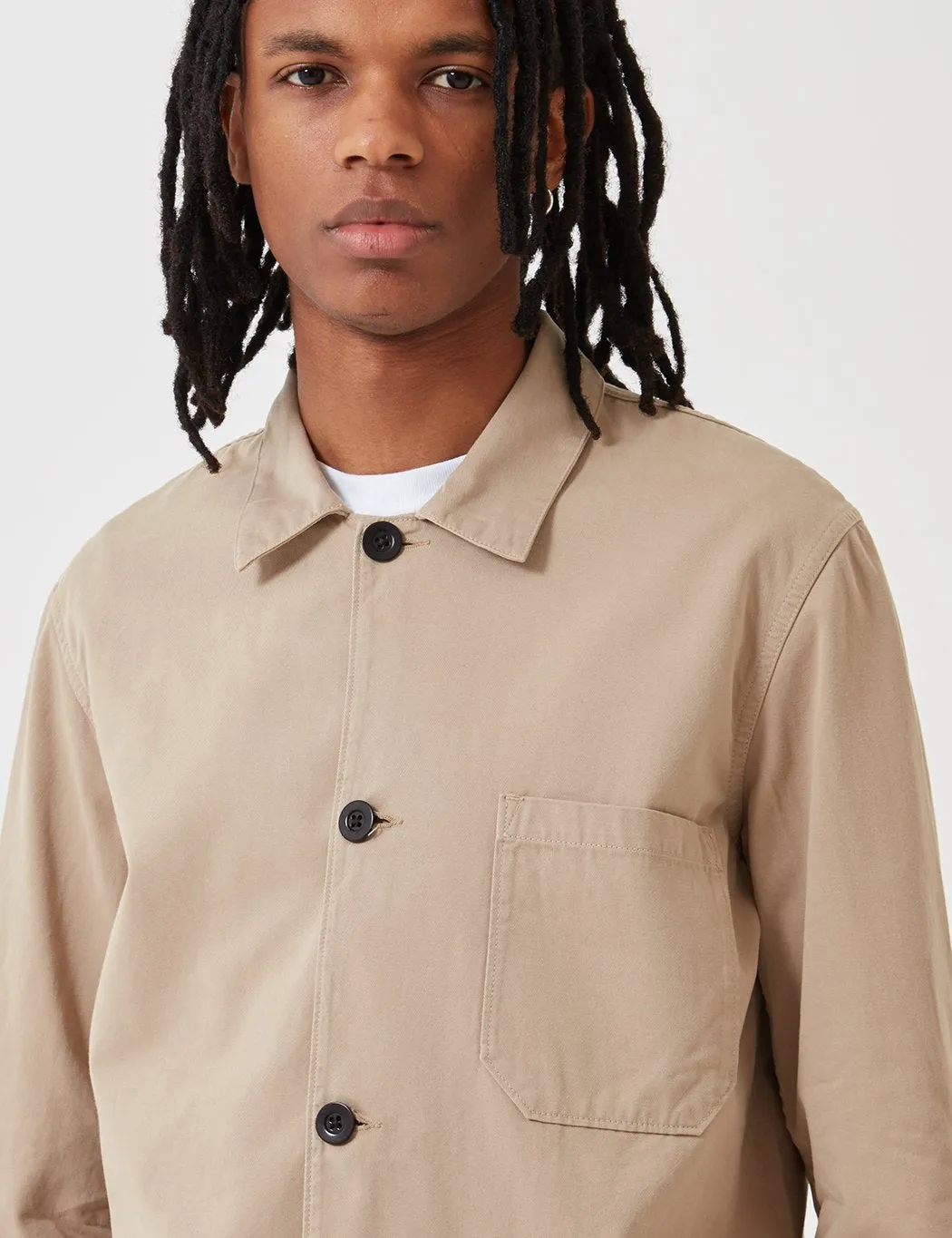 Portuguese Flannel Labura Jacket (Cotton) - Sand Brown