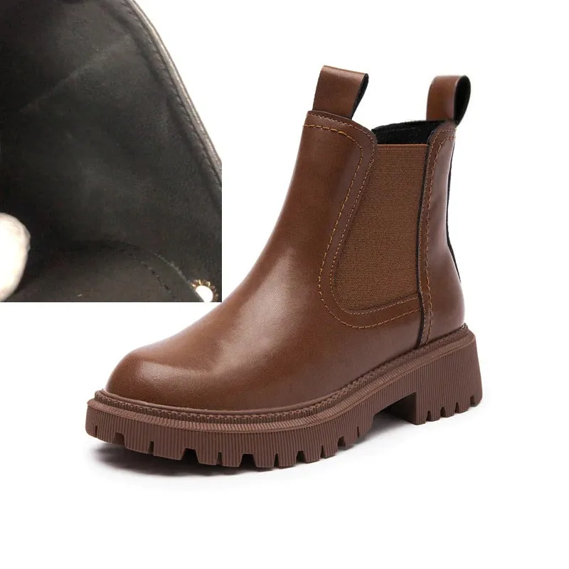 Retro Fashion Genuine Leather Chelsea Ankle Boots