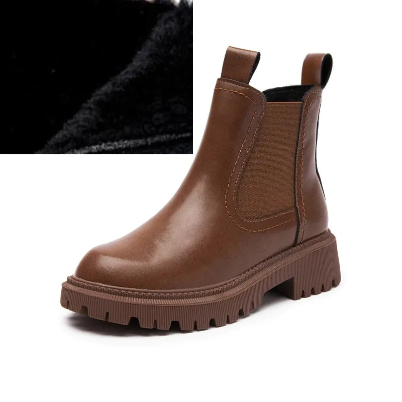 Retro Fashion Genuine Leather Chelsea Ankle Boots