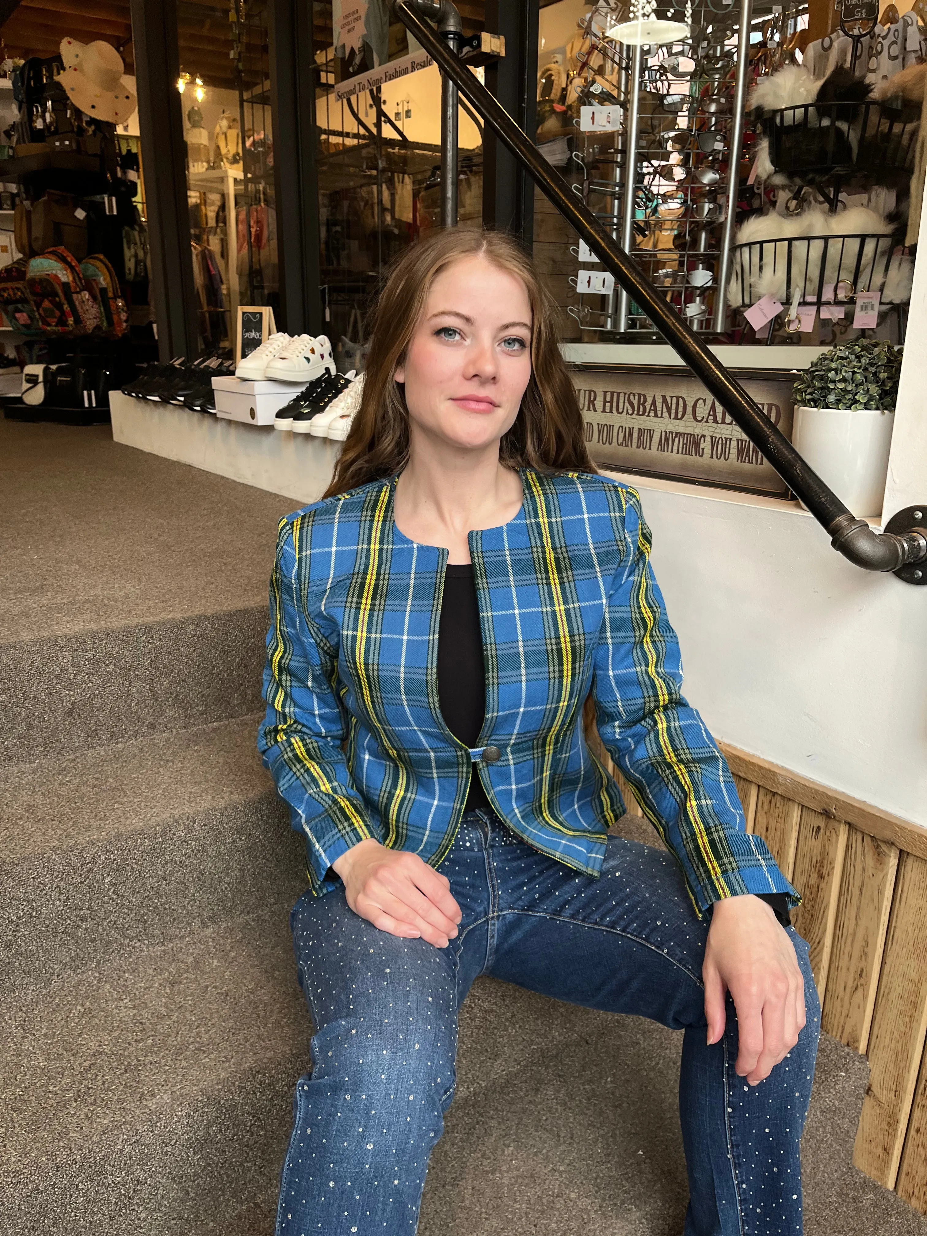 Scottish Tartan Cropped Jacket (2 Tartan Colours)