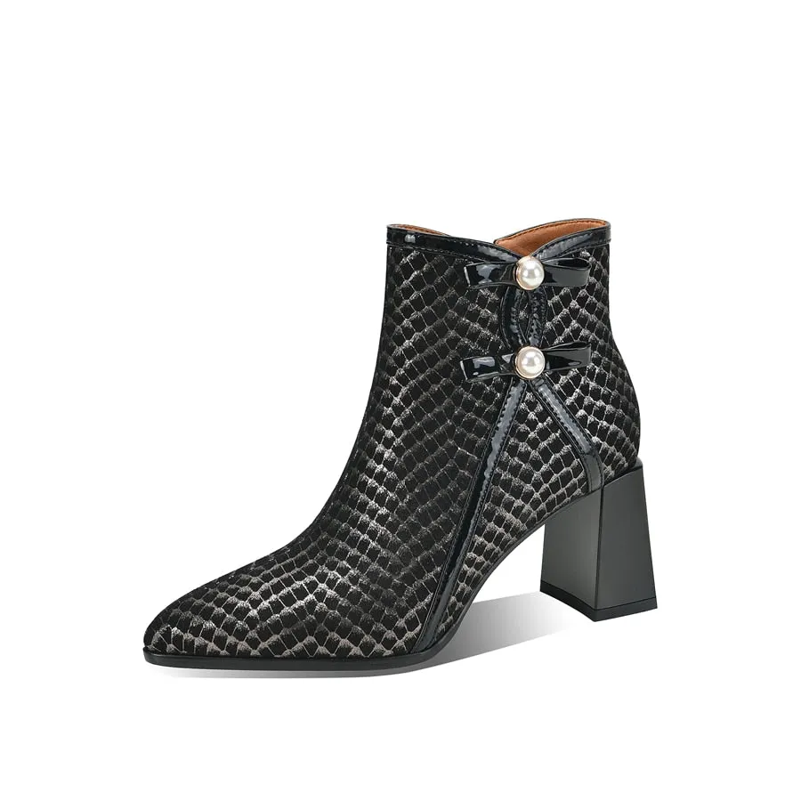 SerpentLux Party Pointed Toe Ankle Boots