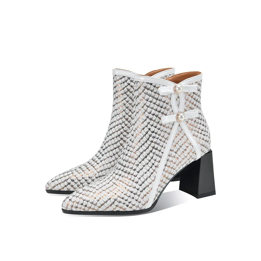 SerpentLux Party Pointed Toe Ankle Boots