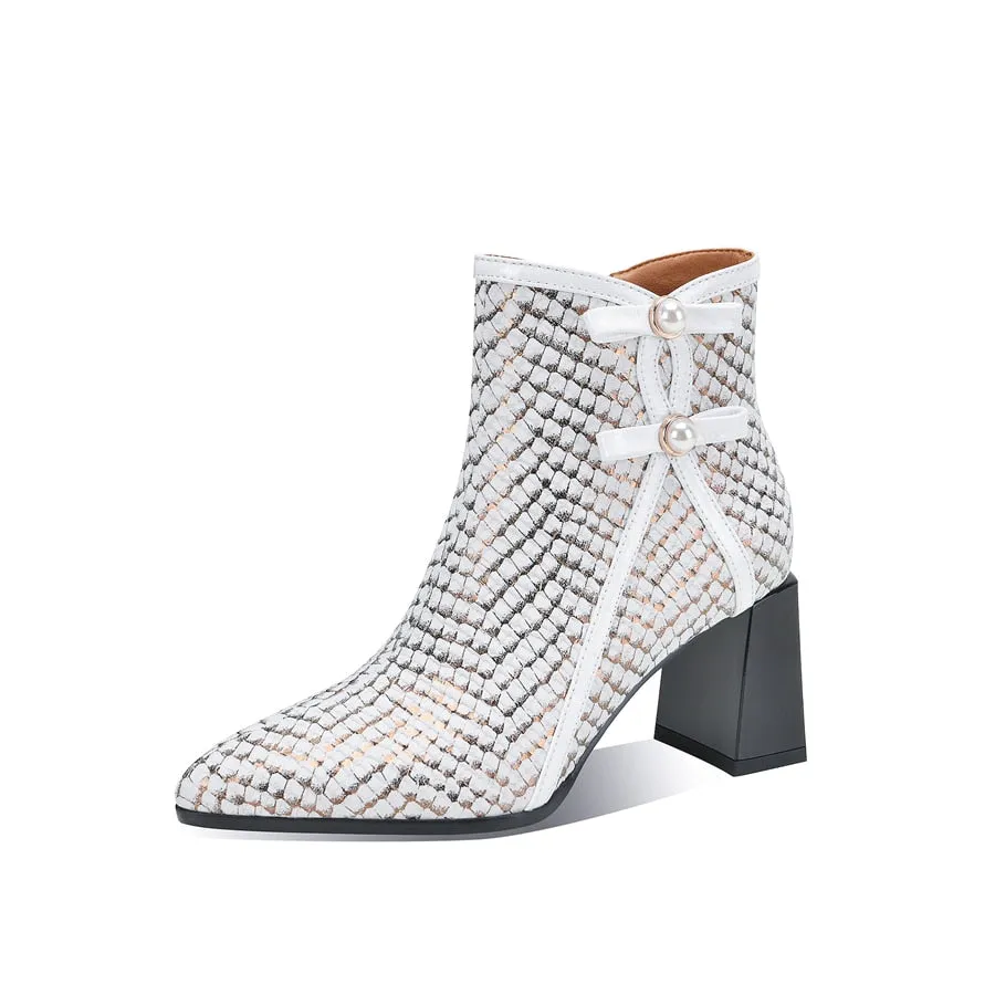 SerpentLux Party Pointed Toe Ankle Boots