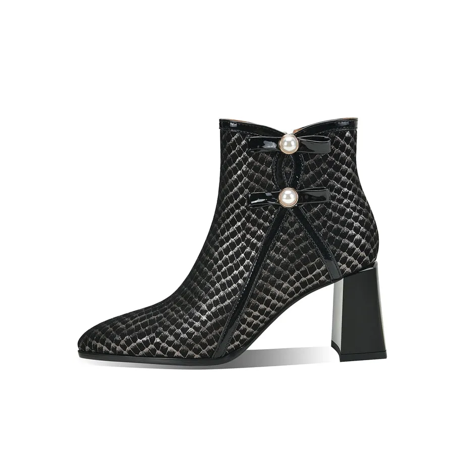 SerpentLux Party Pointed Toe Ankle Boots