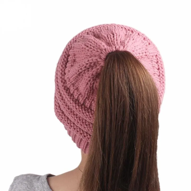 Soft Knit Ponytail Beanie