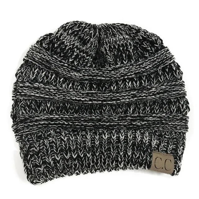 Soft Knit Ponytail Beanie