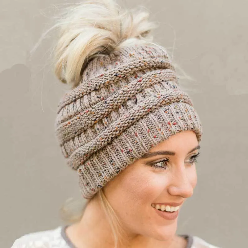 Soft Knit Ponytail Beanie