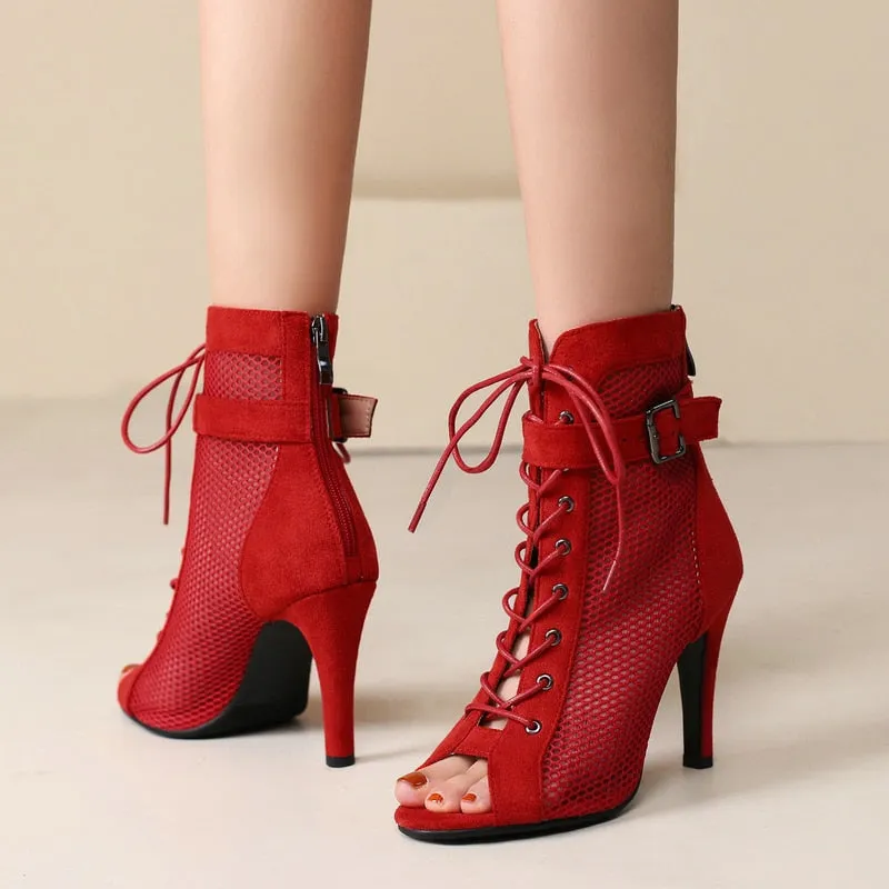 Sophisticated Ankle Mesh Boots for Women