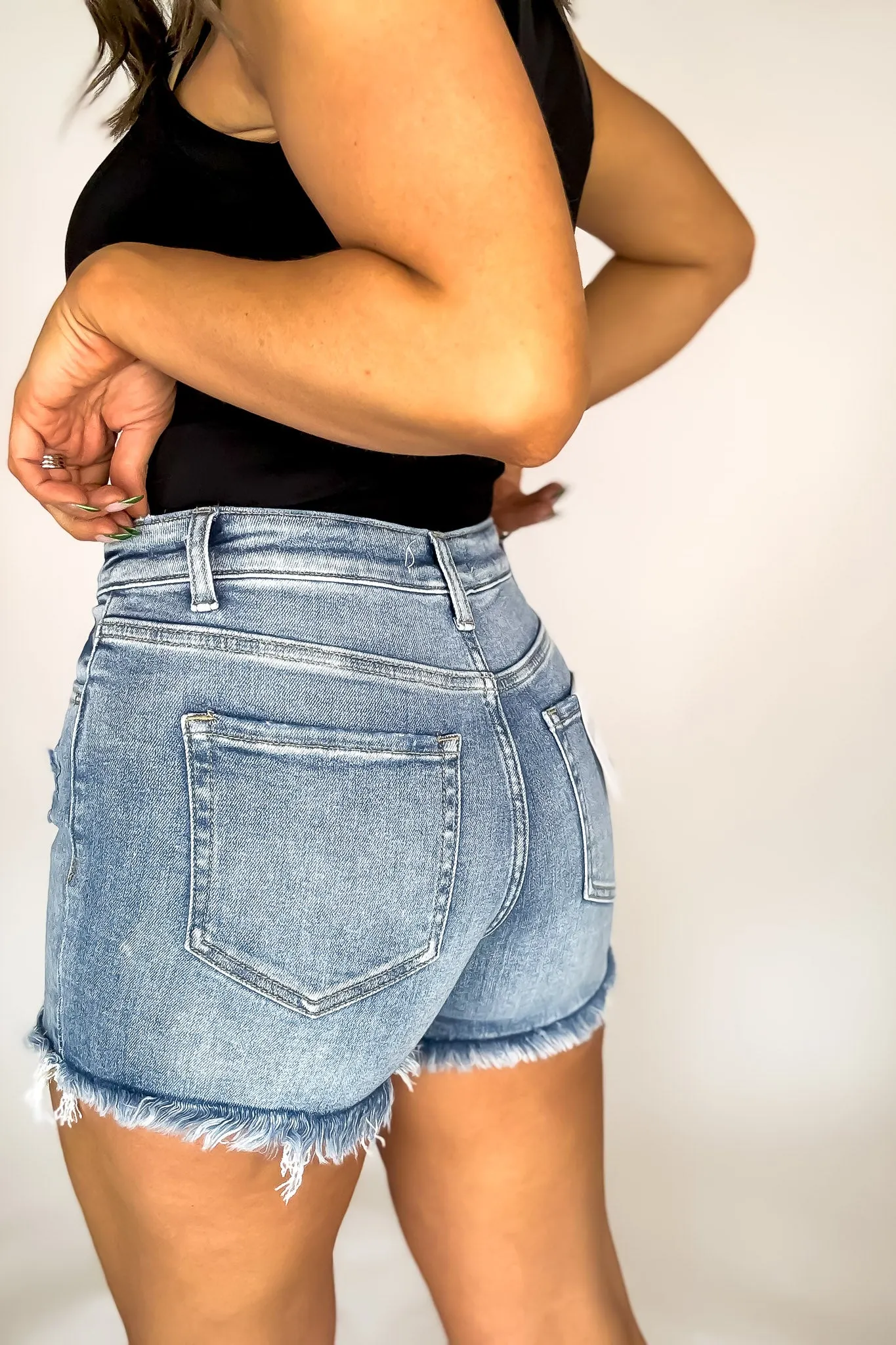 Summer Daze Medium Wash Cut Off Denim Shorts