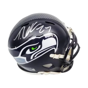 Tariq Woolen Signed Seattle Seahawks Speed Mini Football Helmet (JSA)