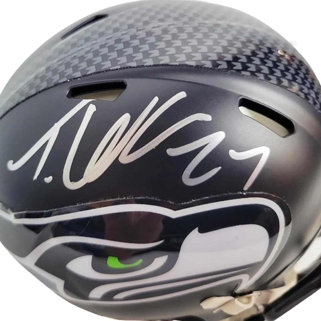 Tariq Woolen Signed Seattle Seahawks Speed Mini Football Helmet (JSA)