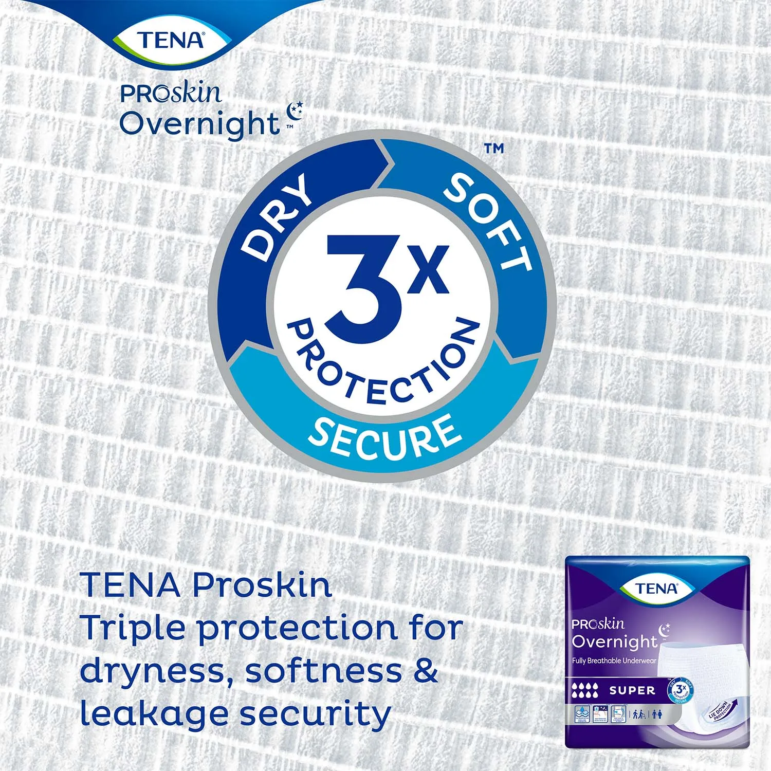 TENA ProSkin Overnight Super Protective Incontinence Underwear 45"- 58", Heavy Absorbency, Unisex, Large