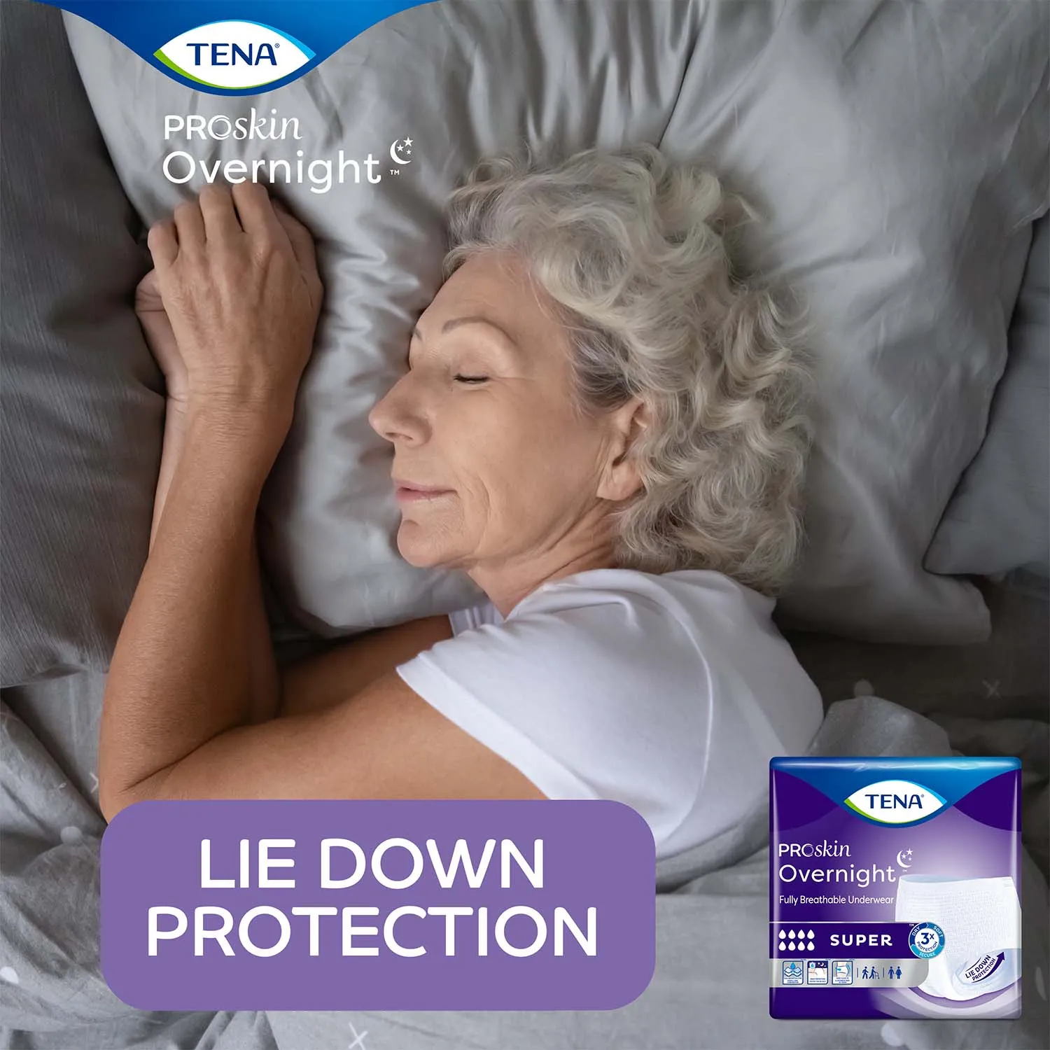 TENA ProSkin Overnight Super Protective Incontinence Underwear 45"- 58", Heavy Absorbency, Unisex, Large