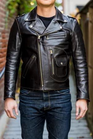 The Flat Head FN-LJ-HW001 Horsehide Double Riders Jacket - Black