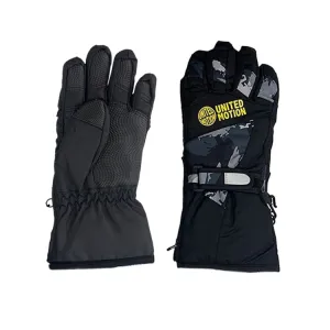 United Motion Kids 5-Finger Snow Glove-BLACK