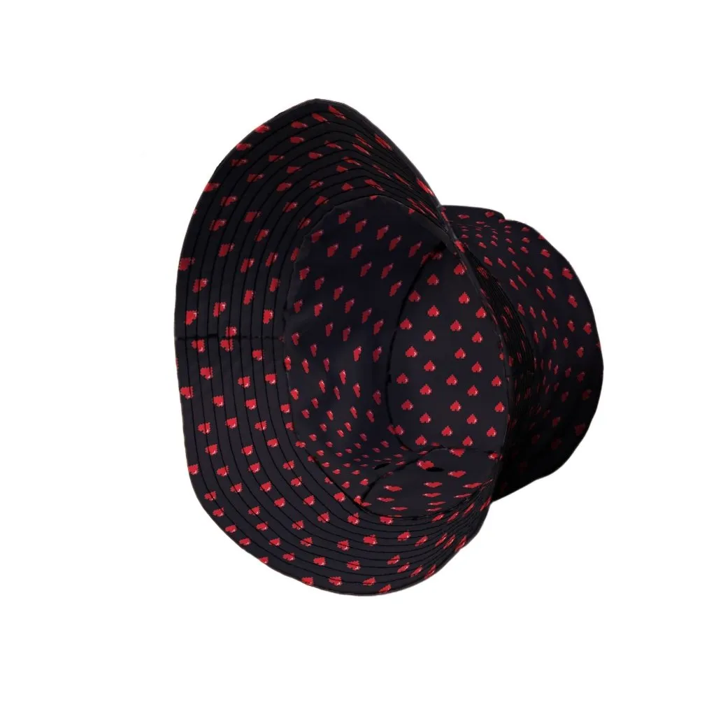 Video Game Hearts Black Bucket Hat