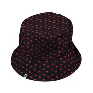 Video Game Hearts Black Bucket Hat