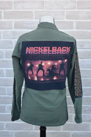 Vintage Repurposed Nickelback Military Jacket