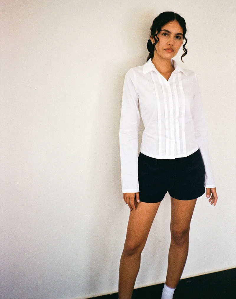 Winda Long Sleeve Shirt in Poplin White