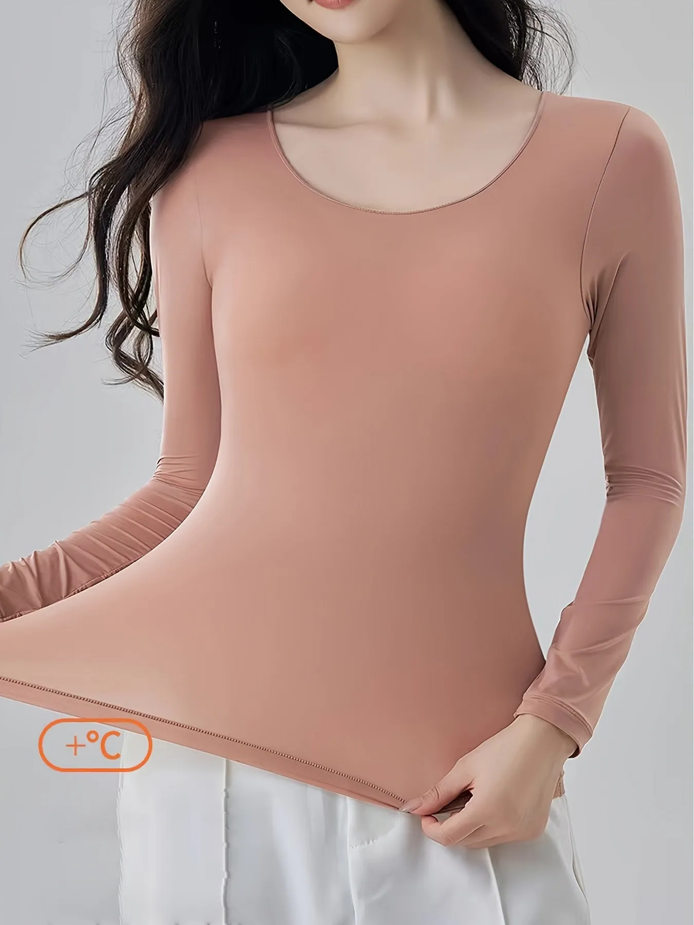 Womens Super-Soft Seamless Thermal Underwear Top - Cozy Slim Fit Long Sleeve for Ultimate Comfort - Ideal Lingerie & Sleepwear, Autumn/Winter Season