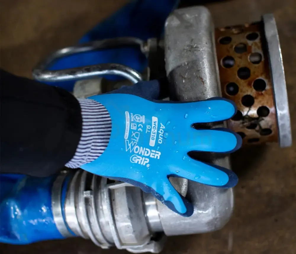 Wonder Grip WG-318 AQUA - Water Resistant Gloves (Latex Palm)