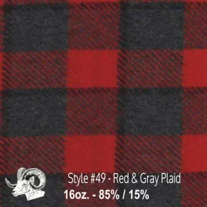 Wool Swatch - 49 - Red & Gray Plaid