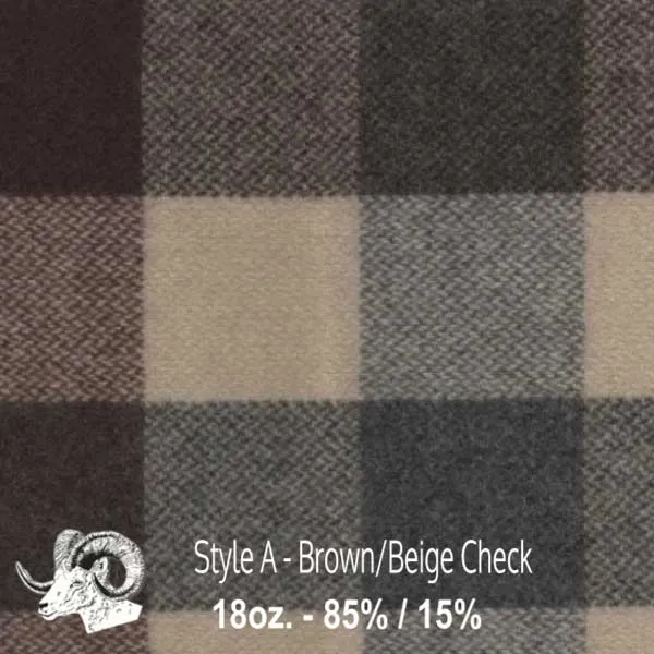 Wool Swatch - A - Brown & Beige Check