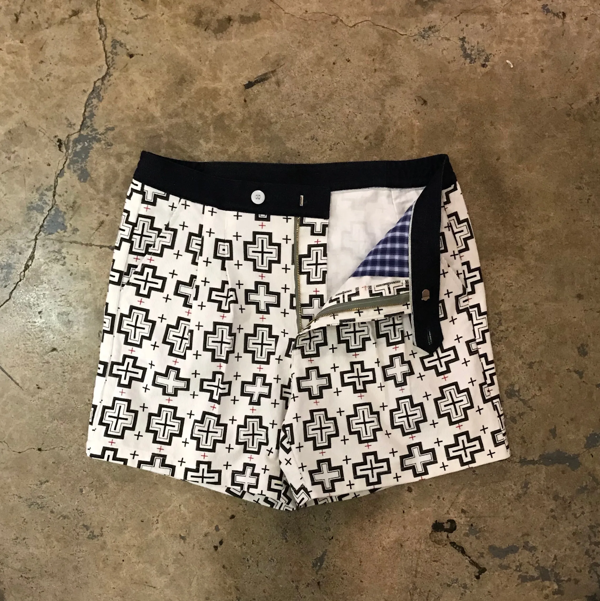 Yokishop - Printed “ sign” Corduroy Shorts